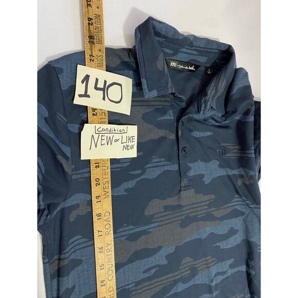 TravisMathew Golf Polo Shirt Men’s Small Camo Print Performance Stretch Tee - Picture 4 of 9